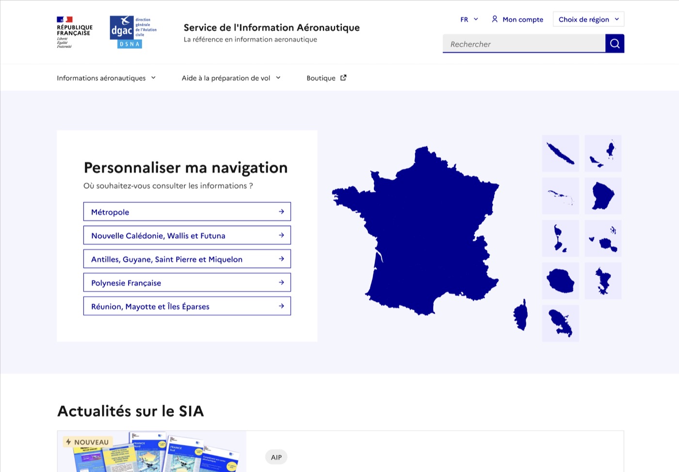 DGAC, French Civil Aviation Authority · Web platform