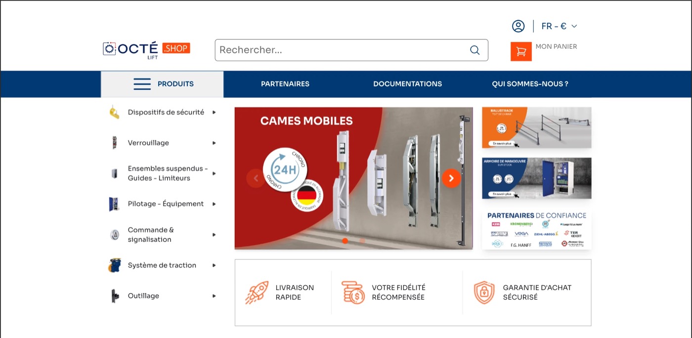 Octé, Lift components · B2B catalogue